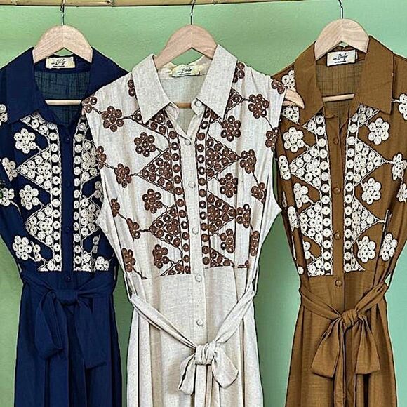 Embroidered Cotton Maxi Dress - Picture 2 of 3